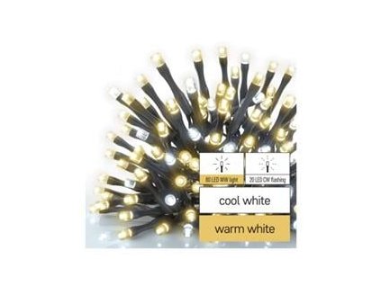 Standard LED spojovací vánoční řetěz blikající, 10 m, venkovní, teplá/studená bílá (D1AN02)