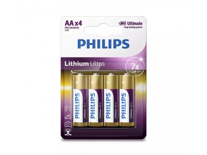 PHILIPS FR6LB4A/10 AA Lithium Ultra baterie (4ks) (Phil-FR6LB4A/10)