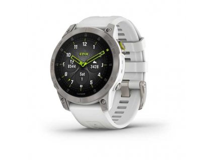 Garmin epix Sapphire, Titan/White Silicone Band (010-02582-21)