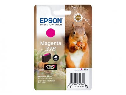 Epson 378 Claria Photo HD Ink Magenta, purpurová - originální (C13T37834010)