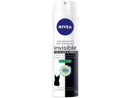 Nivea Invisible Black & White Antiperspirant Spray Fresh deodorant ve spreji 150 ml Pro ženy (9005800280400)