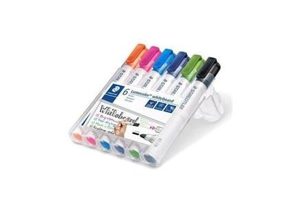 STAEDTLER Popisovače na bílou tabuli "Lumocolor 351", 6 barev, 2 mm, kulatý hrot 351 WP6-1 (TS351WP61)