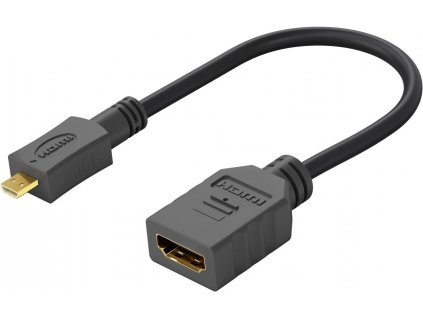 Flexi adaptér HDMI Typ A samice - micro HDMI Typ D samec pro ohebné zapojení (kphdma-35)