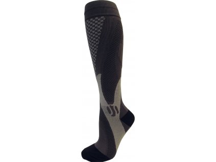 Kompresní sportovní ponožky CHECKER, černé, vel.35-38 (PONOZKY-3-S)