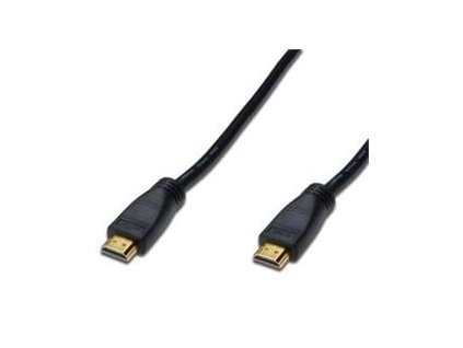 DIGITUS HDMI 3D propojovací kabel s integrovaným zesilovačem,10m, AWG28, 2x stínění, M/M, UL, zlacené konektory, černý (AK-330105-100-S)