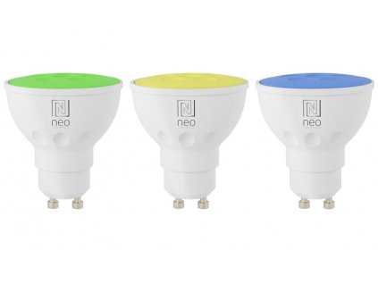 IMMAX NEO SMART sada 3x žárovka LED GU10 6W RGB+CCT barevná a bílá, stmívatelná, Wi-Fi, TUYA (07724C)