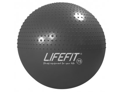 Gymnastický masážní míč LIFEFIT MASSAGE BALL 75 cm, tmavě šedý (F-GYM-HM75-21)