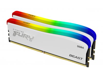 Kingston Fury Beast Special Edition DDR4 32GB 3600MHz CL18, RGB chladič (Kit 2x16GB), bílá (KF432C16BWAK2/32)
