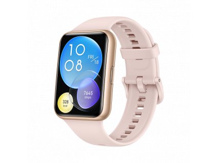 Huawei Watch Fit 2 Active Gold + Sakura Pink Silicone Strap (55028896)