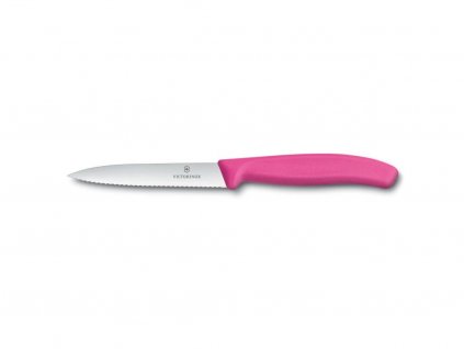 Victorinox Nůž na zeleninu s vlnkovaným ostří růžový, 10 cm (6.7736.L5)