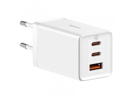 Baseus GaN5 Pro rychlonabíjecí adaptér 2x USB-C + USB-A 65W bílá (CCGP120202)