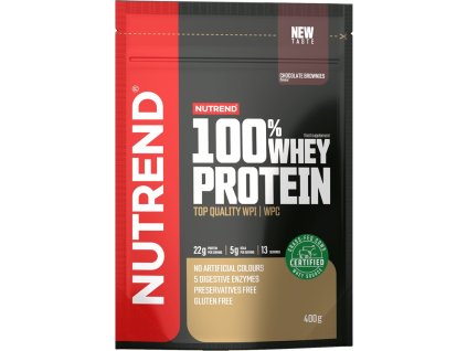Nutrend 100% WHEY protein 400 g, čokoládové brownies (VS-032-400-ČOB)