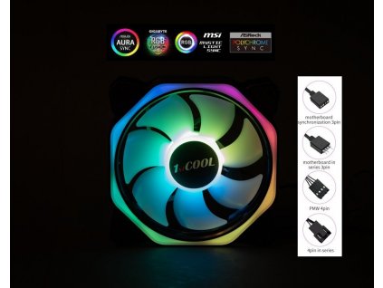 1stCOOL AURA EVO Hexagon 2 ARGB PWM ventilátor 12cm (F12-AURA-EVO-HEXA2)