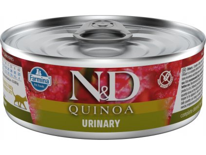 N&D QUINOA CAT Adult Urinary Duck & Cranberry 80g konzerva pro kočky (8606014102178)