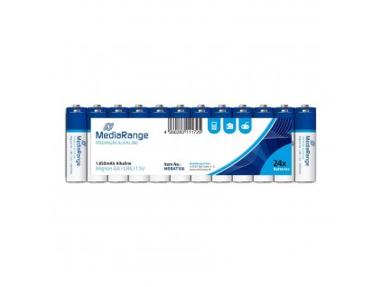 MediaRange Premium Alkalické baterie LR06 (AA, tužková) 1,5V blister 24ks/balení (MRBAT106)