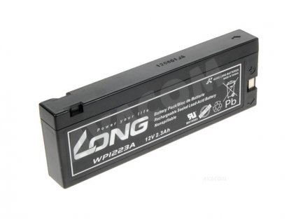 Long WP1223A 12V 2.1Ah 25.2Wh olověný akumulátor pro profesionální videokamery a defibrilátory (VIPA-1223-WP)