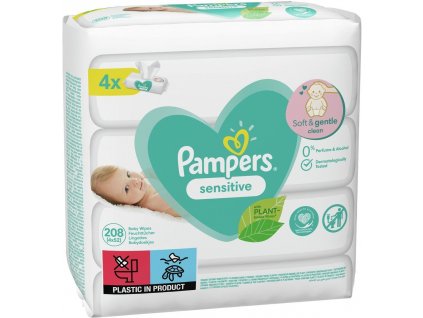 Pampers Sensitive Dětské Čisticí Ubrousky 208 ks (8001841062624)