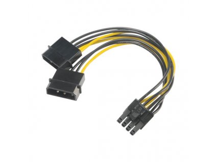 AKASA redukce 4pin Molex na 8pin PCIe / AK-CBPW20-15 / 15cm (AK-CBPW20-15)