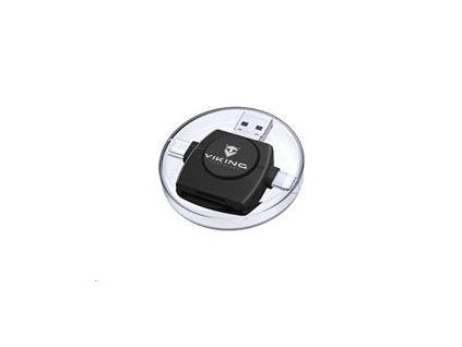 Viking OTG čtečka paměťových karet SD a Micro SD 4v1 s koncovkou APPLE Lightning / Micro USB / USB 3.0 / USB-C, černá (VR4V1B)