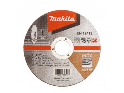 Makita B-12217 řezný kotouč 115x1x22 nerez (B-12217)