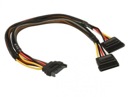 AKASA rozdvojka napájeci SATA/ 15pin(M) na 2x 15pin(F) SATA 30cm (AK-CBPW05-30)