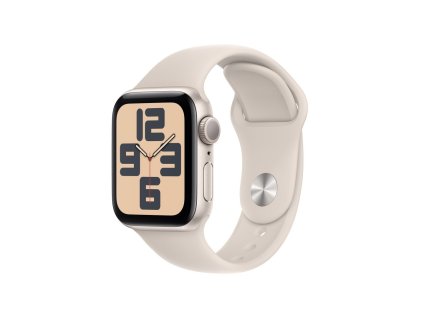 Apple Watch SE 40mm Hvězdně bílý hliník s hvězdně bílým sportovním řemínkem - M/L (MR9V3QC/A)