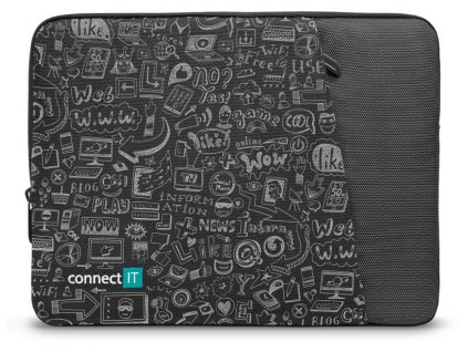 CONNECT IT Doodle pouzdro pro notebook 15.6", černé (CFF-7015-DD)