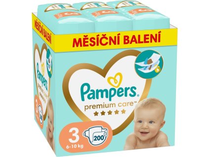 Pampers Premium Care Plenky Velikost 3, 6-10kg, 200ks (8006540855898)