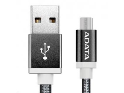 Adata microUSB 1m, pletený, černý (AMUCAL-100CMK-CBK)