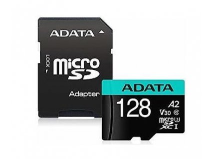 ADATA Premier microSDXC 128GB UHS-I V30S 100/80MB/s + SD adaptér (AUSDX128GUI3V30SA2-RA1)