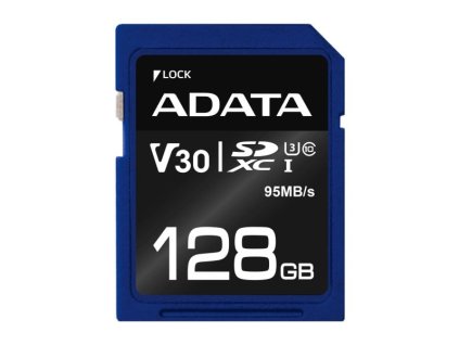 ADATA SDXC karta 128GB Premier Pro UHS-I U3 Class10 V30S 95/60MB/s (ASDX128GUI3V30S-R)