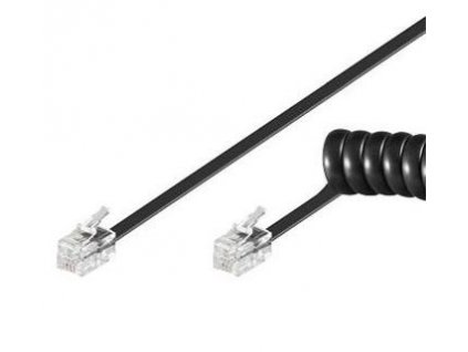 Kabel telefonní sluchátkový kroucený 4 žíly 2m - černý (tk4rs-02b)