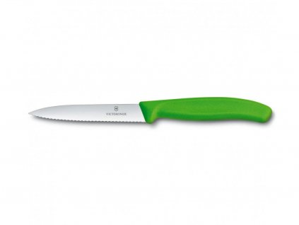 Victorinox Nůž na zeleninu s vlnkovaným ostří zelený, 10 cm (6.7736.L4)
