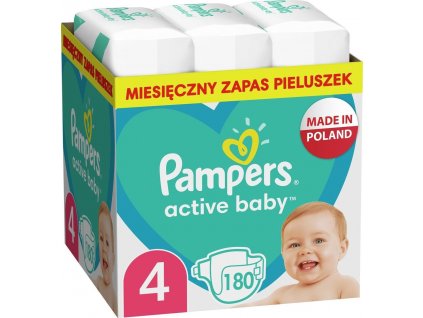 Pampers Active Baby Plenky Velikost 4, 9 kg-14 kg, 180 ks (8006540032725)