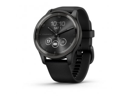 Garmin vivomove Trend, Nerezová luneta Slate, pouzdro Black, silikonový řemínek (010-02665-00)