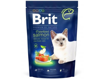 Brit Premium by Nature Cat. Sterilized Salmon, 1,5kg granule pro kočky (8595602553174)