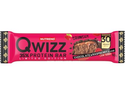Nutrend QWIZZ protein bar 60 g, čokoláda+malina (VM-064-60-ČMA)