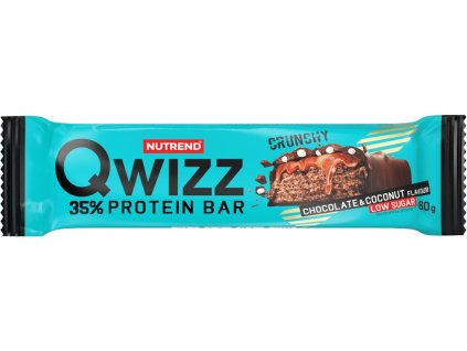 Nutrend QWIZZ protein bar 60 g, čokoláda+kokos (VM-064-60-ČKO)