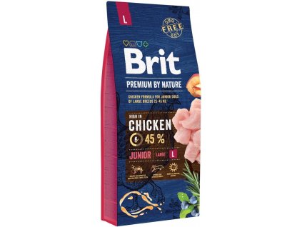 Brit Premium by Nature Junior L 15kg granule pro štěňata (8595602526437)