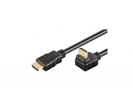 PremiumCord HDMI High Speed+Ethernet kabel, zlacený zahnutý konektor 270° 5m (kphdmeb5)