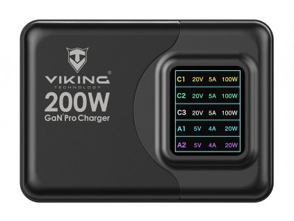 Viking nabíječka USB GaN 200W PD Pro (VCH200PD)