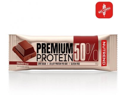 Nutrend PREMIUM PROTEIN bar 50% bílkovin 50 g, čokoláda (VM-056-50-ČO)