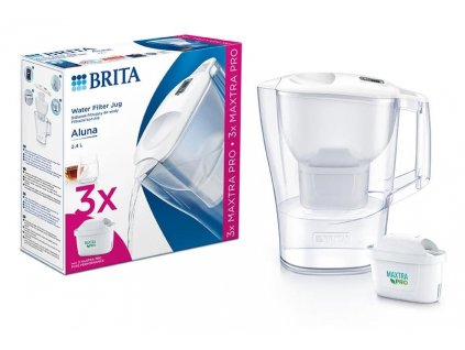 Brita Starter pack filtrační konvice Aluna, bílá + vodní filtry 3x MX Pro PO 2024 (1053054)