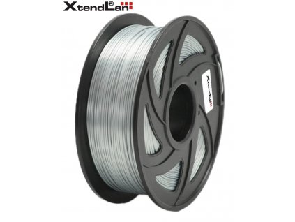 XtendLAN PLA filament 1,75mm lesklý stříbrný 1kg (3DF-PLA1.75-SSL 1kg)