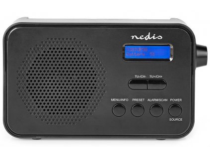 NEDIS přenosné rádio/ DAB+/ FM/ 1.3 "/ napájení z baterie/ digitální/ 3.6 W/ budík/ časovač vypnutí/ černé (RDDB1000BK)