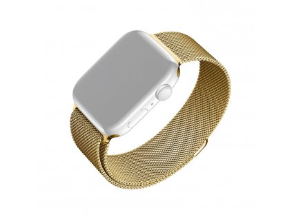 Fixed Mesh Strap síťovaný nerezový řemínek pro Apple Watch 42/44/45mm, zlatý (FIXMEST-434-GD)