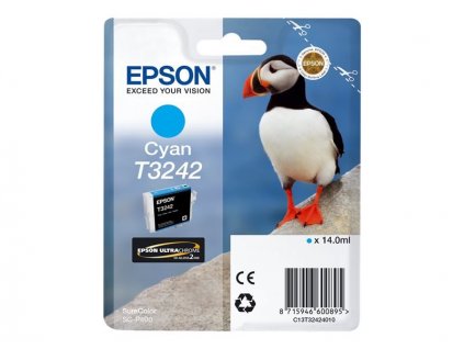 Epson inkoust T3242 Cyan, azurová - originální (C13T32424010)
