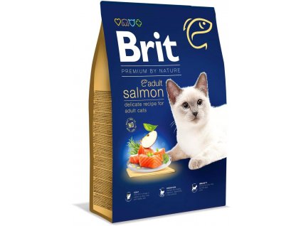 Brit Premium by Nature Cat. Adult Salmon, 8kg granule pro kočky (8595602553211)