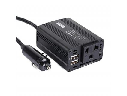 Eurocase měnič napětí DC/AC, 12V/230V, 150W, USB 2*5V/500mA, autozástrčka (MT-MX150) (PI-150-CARPLUG)