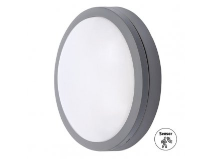 Solight LED venkovní osvětlení se senzorem Siena, šedé, 20W, 1500lm, 4000K, IP54, 23cm (WO781-G-M)